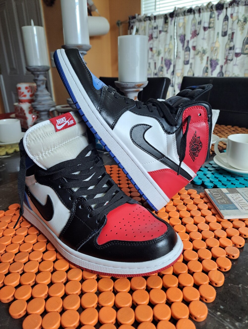 Nike Air Jordan 1 Mid Rare Air  Red And Royal Blue  Size 10